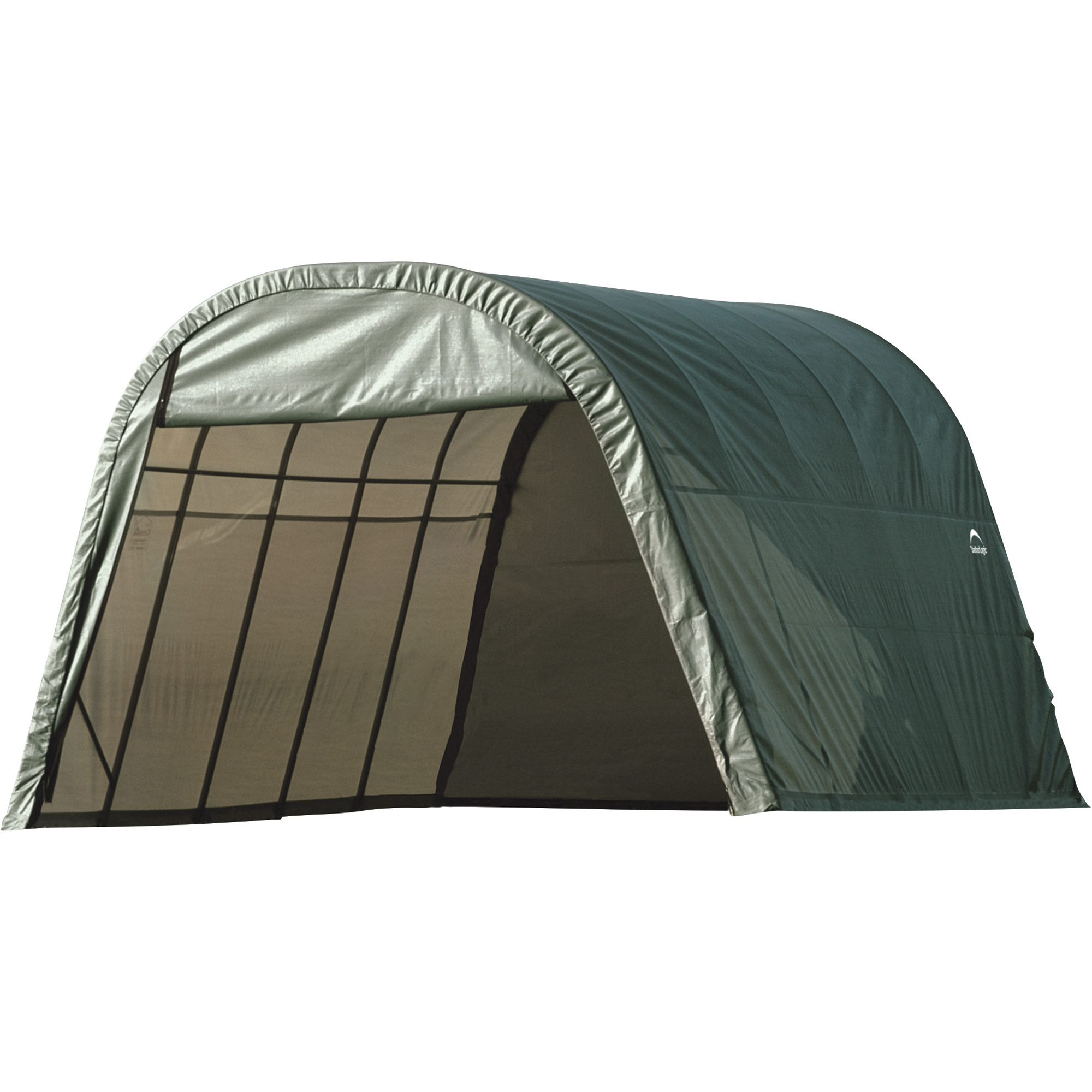 ShelterLogic 12-Ft.W Round-Style Instant Garage, 20ft.L x 13ft.W x 10ft.H, 1 5/8in. Frame, Green, Model# 73342